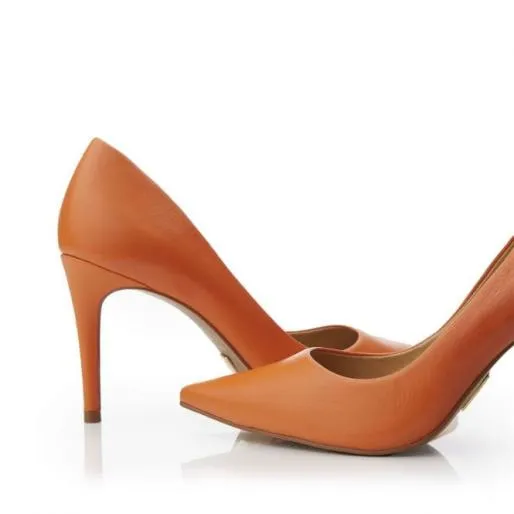 Cabaret Orange Leather Women Moda In Pelle High Heel Shoes Cabaret Orange Leather Women Moda In Pelle High Heel Shoes