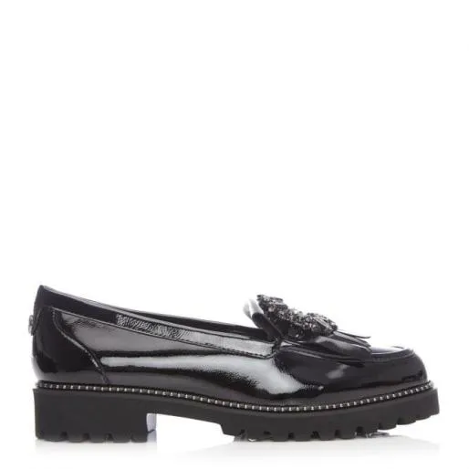 Calliofe Black Patent Leather Women Moda In Pelle Brogues And Loafers