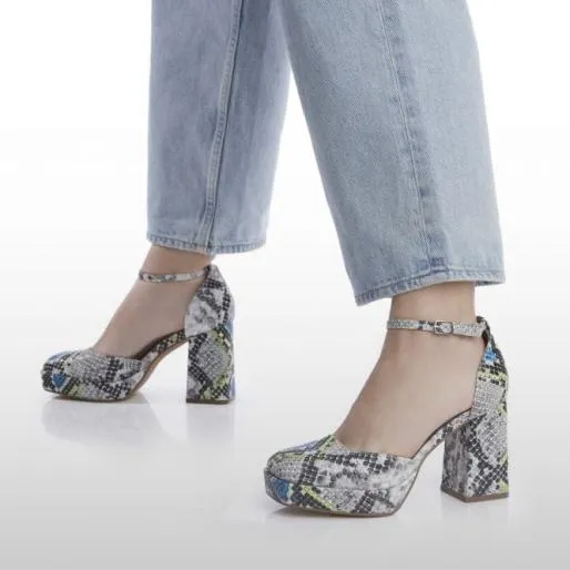 Caroleena Monochrome Snake Print Women Moda In Pelle High Heel Shoes Caroleena Monochrome Snake Print Women Moda In Pelle High Heel Shoes