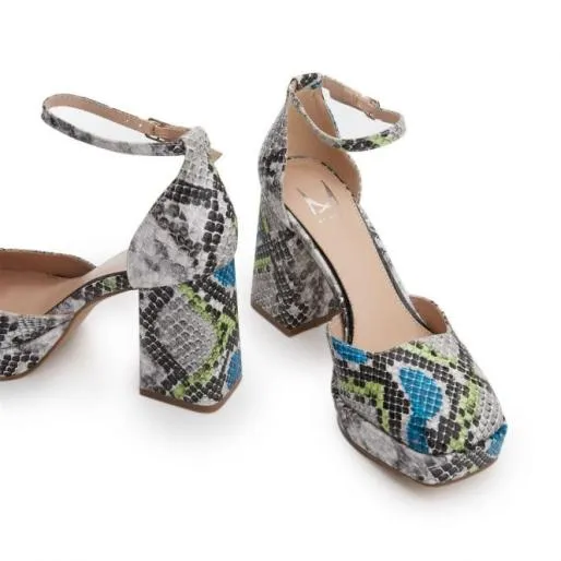 Caroleena Monochrome Snake Print Women Moda In Pelle High Heel Shoes Caroleena Monochrome Snake Print Women Moda In Pelle High Heel Shoes