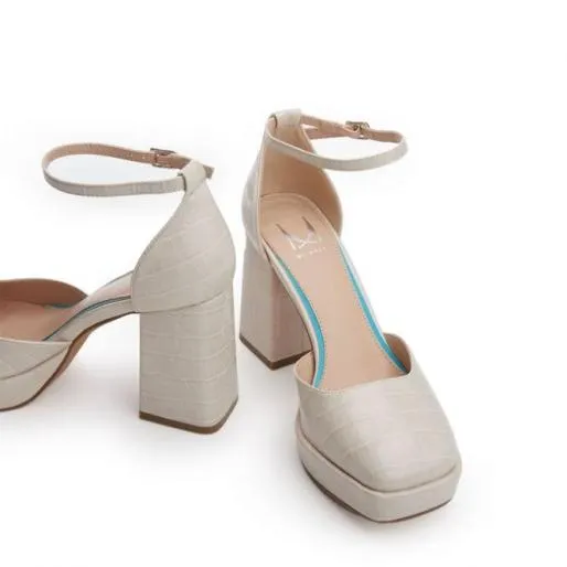 Caroleena Off White Patent Mocc Croc Women Moda In Pelle High Heel Shoes Caroleena Off White Patent Mocc Croc Women Moda In Pelle High Heel Shoes