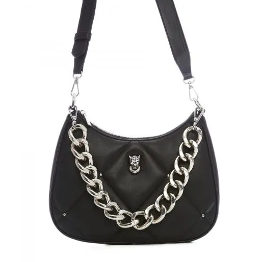 Carrie Bag Black Porvair Women Moda In Pelle Shoulder Bags