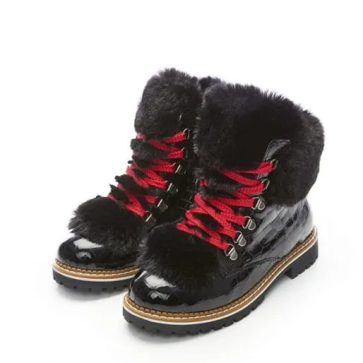Cayden Black Croc Women Moda In Pelle Ankle Boots Cayden Black Croc Women Moda In Pelle Ankle Boots