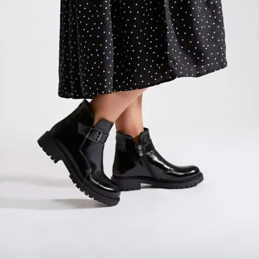 Cereli Black Patent Leather Women Moda In Pelle Ankle Boots Cereli Black Patent Leather Women Moda In Pelle Ankle Boots