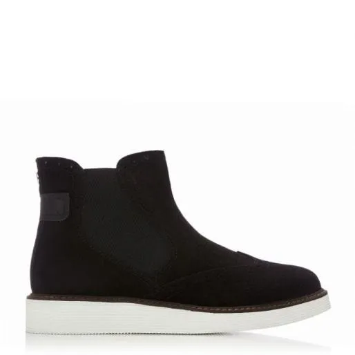 Cheena Black Suede Women Moda In Pelle Ankle Boots