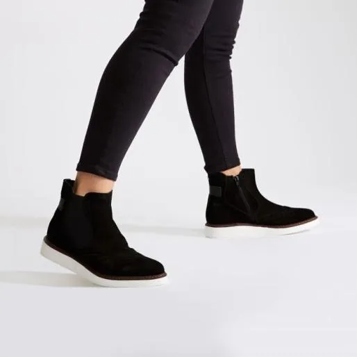 Cheena Black Suede Women Moda In Pelle Ankle Boots
