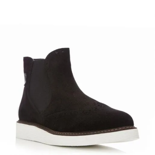 Cheena Black Suede Women Moda In Pelle Ankle Boots