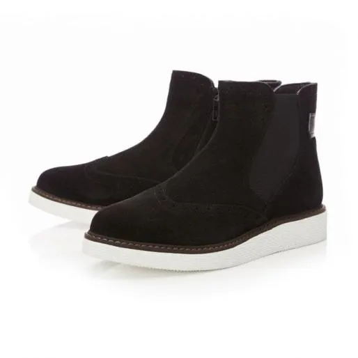 Cheena Black Suede Women Moda In Pelle Ankle Boots