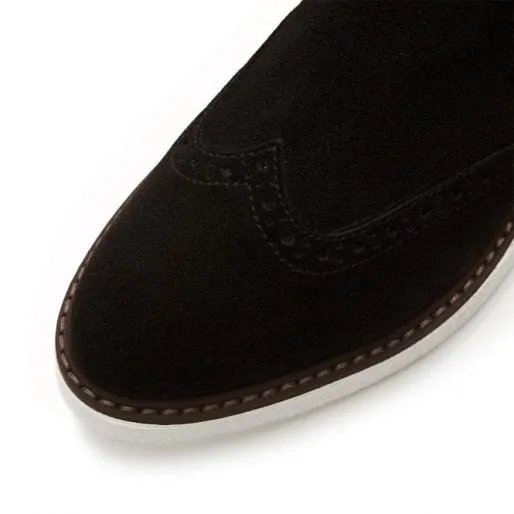 Cheena Black Suede Women Moda In Pelle Ankle Boots