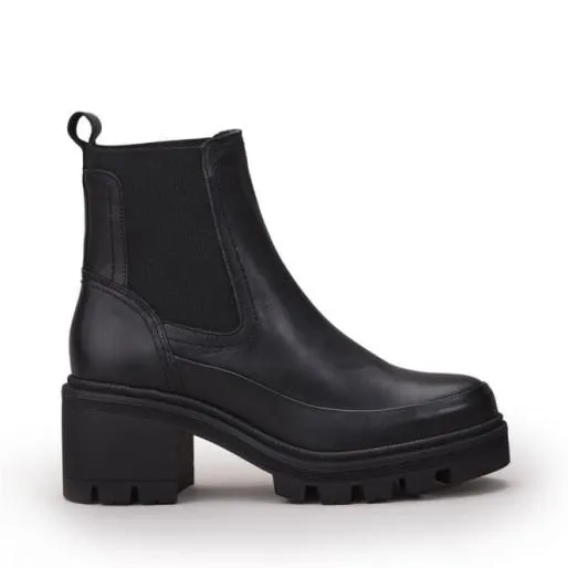 Chella Black Leather Women Moda In Pelle Black Boots