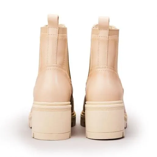 Chella Cream Leather Women Moda In Pelle Leather Boots Chella Cream Leather Women Moda In Pelle Leather Boots