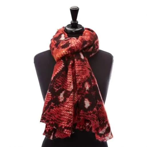 Cobrascarf Red Fabric Women Moda In Pelle Scarves