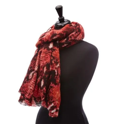 Cobrascarf Red Fabric Women Moda In Pelle Scarves Cobrascarf Red Fabric Women Moda In Pelle Scarves