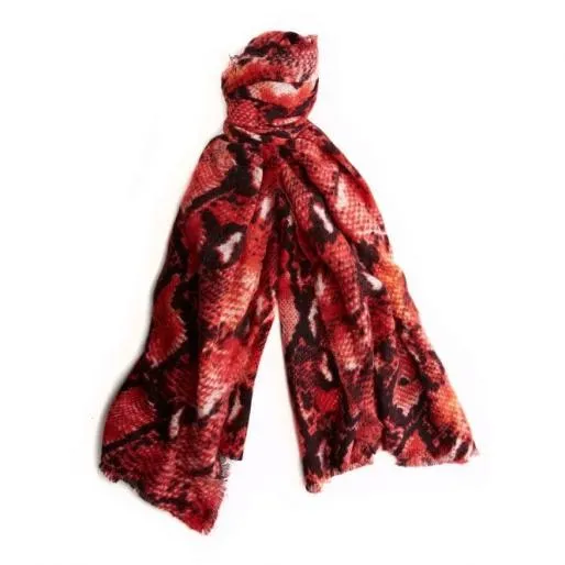 Cobrascarf Red Fabric Women Moda In Pelle Scarves Cobrascarf Red Fabric Women Moda In Pelle Scarves