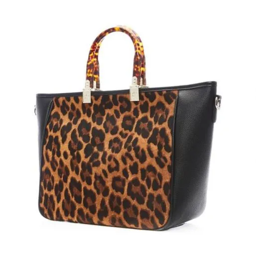 Coco Bag Black 8211 Leopard Porvair Women Moda In Pelle Tote Bags Coco Bag Black 8211 Leopard Porvair Women Moda In Pelle Tote Bags