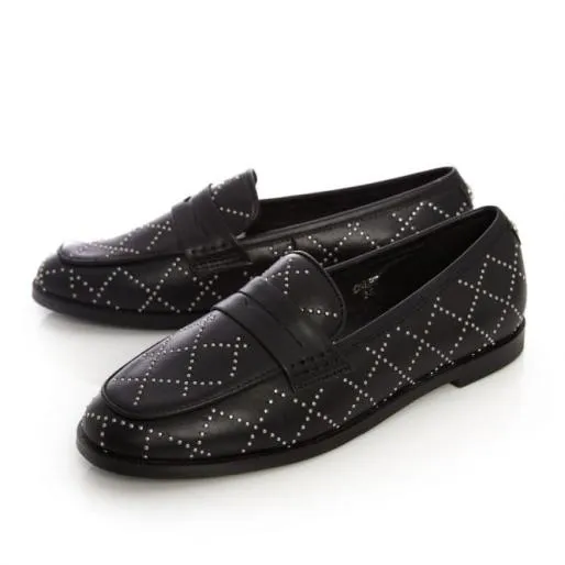 Colby Black Leather Women Moda In Pelle Brogues And Loafers