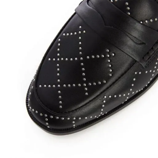 Colby Black Leather Women Moda In Pelle Brogues And Loafers