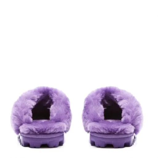Cosie Purple Sheepskin Women Moda In Pelle Slippers