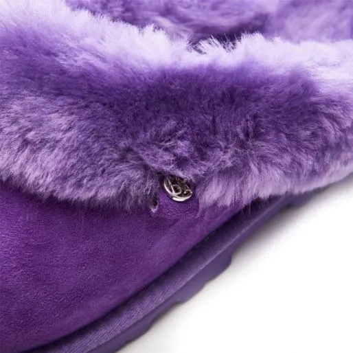 Cosie Purple Sheepskin Women Moda In Pelle Slippers