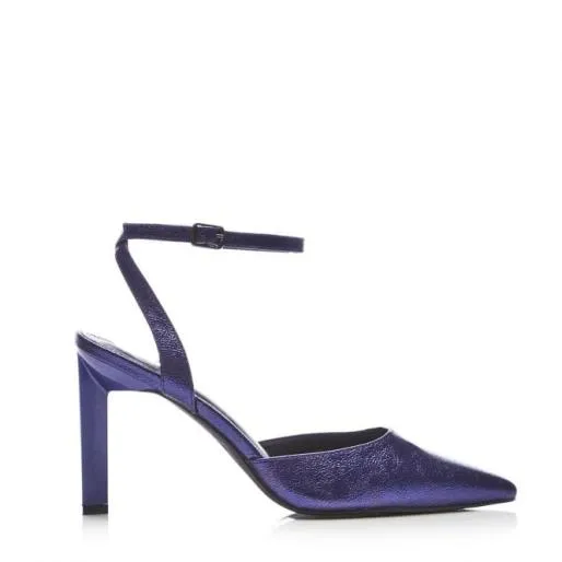 Dallace Purple Metallic Women Moda In Pelle High Heel Shoes