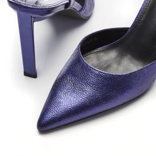 Dallace Purple Metallic Women Moda In Pelle High Heel Shoes Dallace Purple Metallic Women Moda In Pelle High Heel Shoes