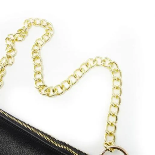 Dani Bag Black Metallic Leather Women Moda In Pelle Shoulder Bags Dani Bag Black Metallic Leather Women Moda In Pelle Shoulder Bags