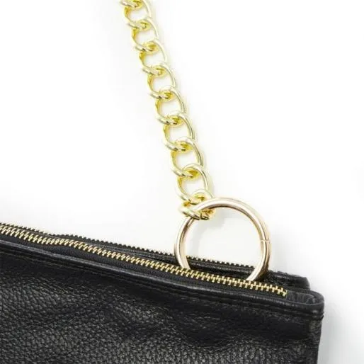 Dani Bag Black Metallic Leather Women Moda In Pelle Shoulder Bags Dani Bag Black Metallic Leather Women Moda In Pelle Shoulder Bags