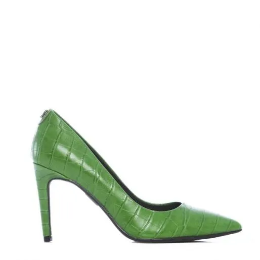 Daniela Green Patent Mocc Croc Women Moda In Pelle Mid Heel Shoes