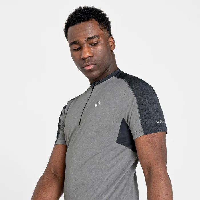 Dare 2b Cycling Jerseys Aces Ii Lightweight Zip Up Top Ash Grey Marl Ebony 8211 Men
