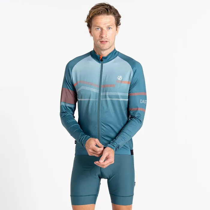 Dare 2b Cycling Jerseys Aep Revolving Long Sleeved Jersey Mediterranean Green 8211 Men