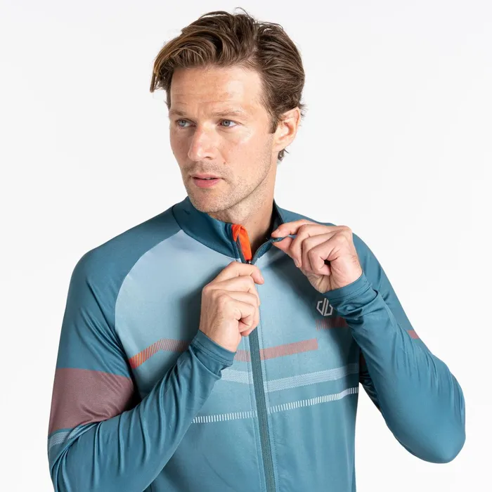 Dare 2b Cycling Jerseys Aep Revolving Long Sleeved Jersey Mediterranean Green 8211 Men