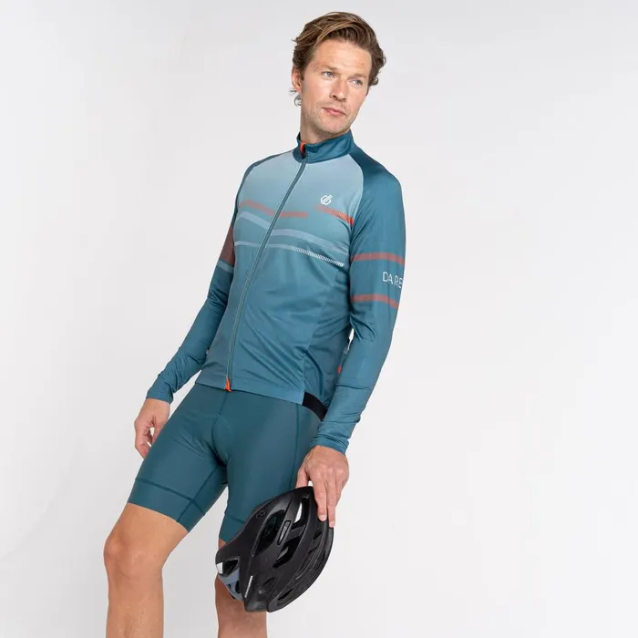 Dare 2b Cycling Jerseys Aep Revolving Long Sleeved Jersey Mediterranean Green 8211 Men