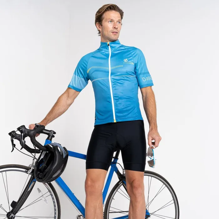 Dare 2b Cycling Jerseys Aep Revolving Short Sleeved Jersey Wave Ride Blue 8211 Men