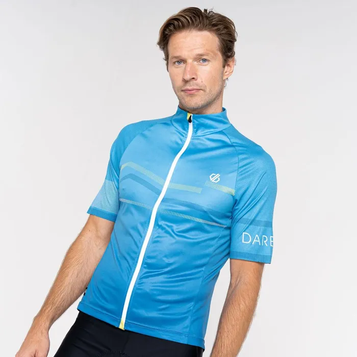 Dare 2b Cycling Jerseys Aep Revolving Short Sleeved Jersey Wave Ride Blue 8211 Men