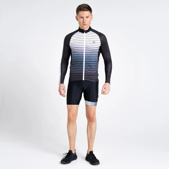 Dare 2b Cycling Jerseys Aep Virtuous Long Sleeved Cycling Jersey Black Underlined Print 8211 Men