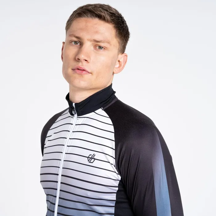 Dare 2b Cycling Jerseys Aep Virtuous Long Sleeved Cycling Jersey Black Underlined Print 8211 Men