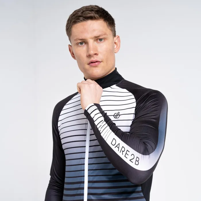 Dare 2b Cycling Jerseys Aep Virtuous Long Sleeved Cycling Jersey Black Underlined Print 8211 Men
