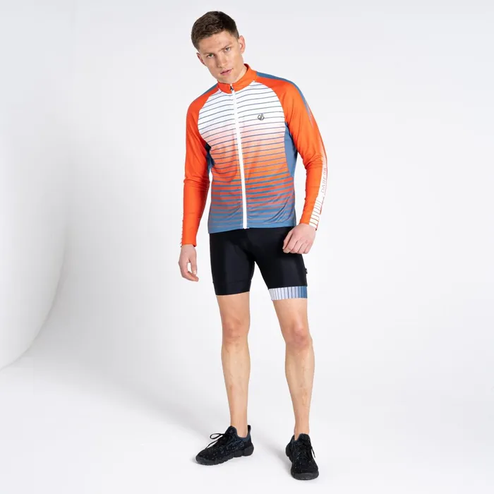 Dare 2b Cycling Jerseys Aep Virtuous Long Sleeved Cycling Jersey Stellar Blue Underlined Print 8211 Men
