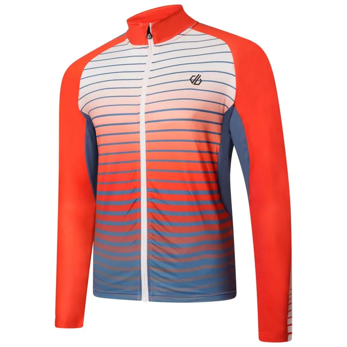 Dare 2b Cycling Jerseys Aep Virtuous Long Sleeved Cycling Jersey Stellar Blue Underlined Print 8211 Men