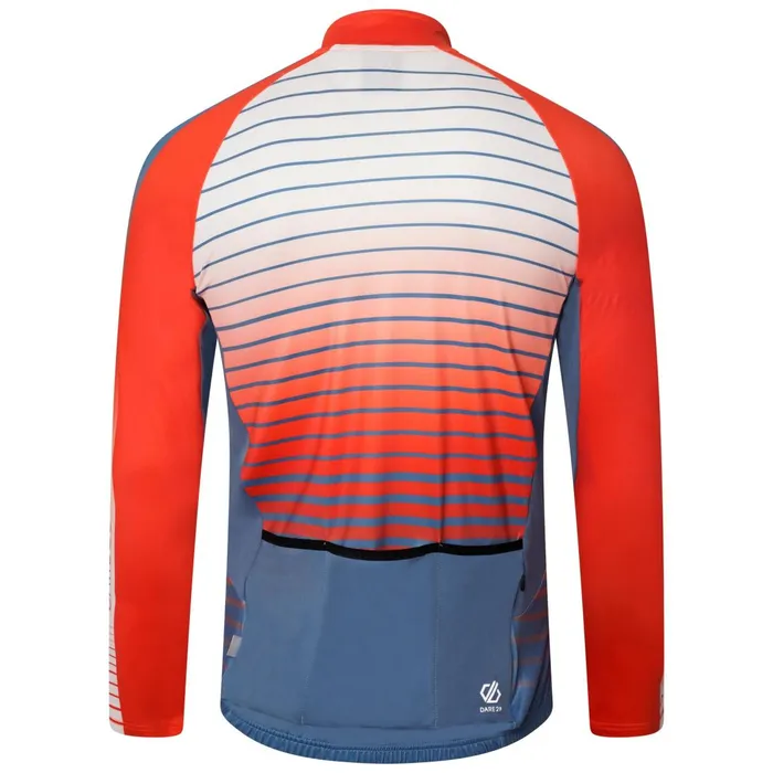 Dare 2b Cycling Jerseys Aep Virtuous Long Sleeved Cycling Jersey Stellar Blue Underlined Print 8211 Men