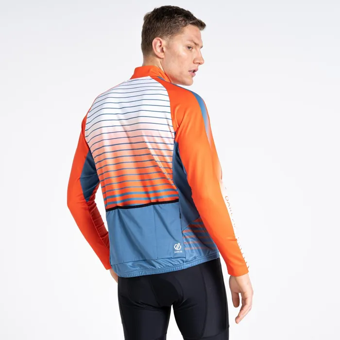 Dare 2b Cycling Jerseys Aep Virtuous Long Sleeved Cycling Jersey Stellar Blue Underlined Print 8211 Men