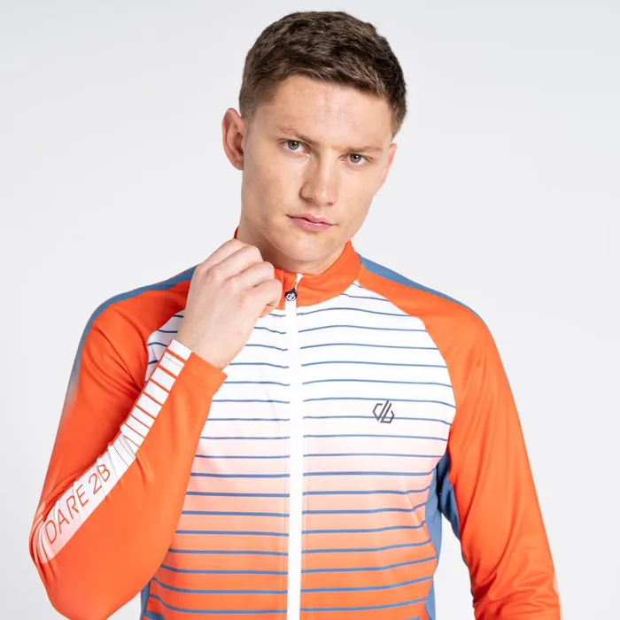 Dare 2b Cycling Jerseys Aep Virtuous Long Sleeved Cycling Jersey Stellar Blue Underlined Print 8211 Men
