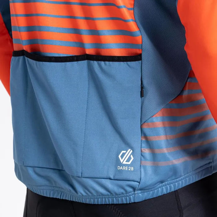 Dare 2b Cycling Jerseys Aep Virtuous Long Sleeved Cycling Jersey Stellar Blue Underlined Print 8211 Men