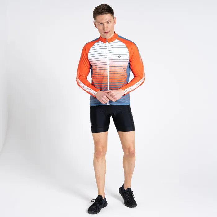 Dare 2b Cycling Jerseys Aep Virtuous Long Sleeved Cycling Jersey Stellar Blue Underlined Print 8211 Men