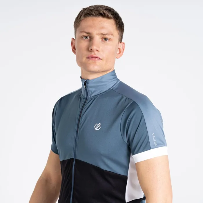 Dare 2b Cycling Jerseys Protraction Ii Recycled Lightweight Jersey Black Orion Grey 8211 Men