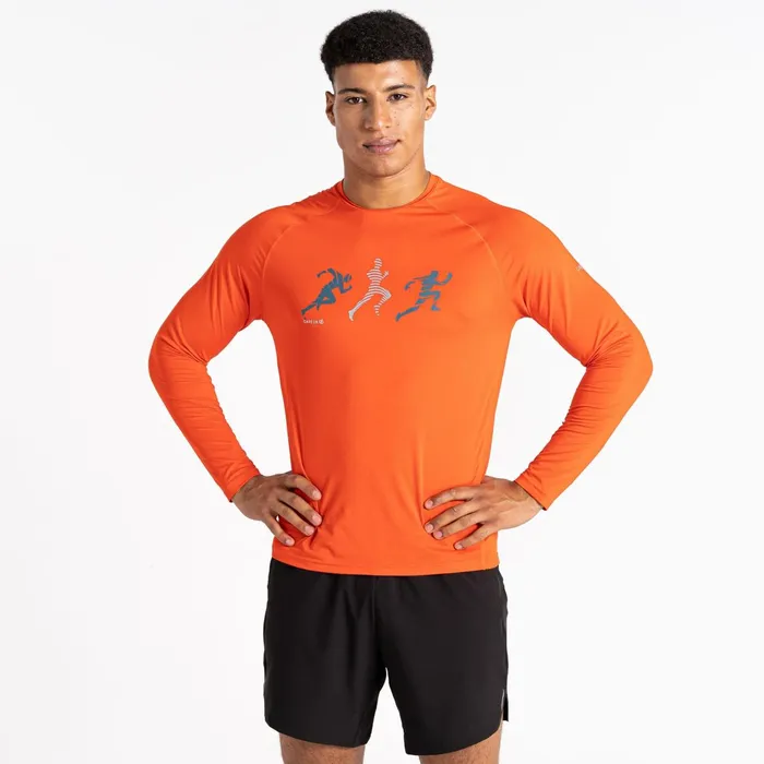 Dare 2b Cycling Jerseys Righteous Iii Long Sleeved TShirt Trailblaze Red 8211 Men