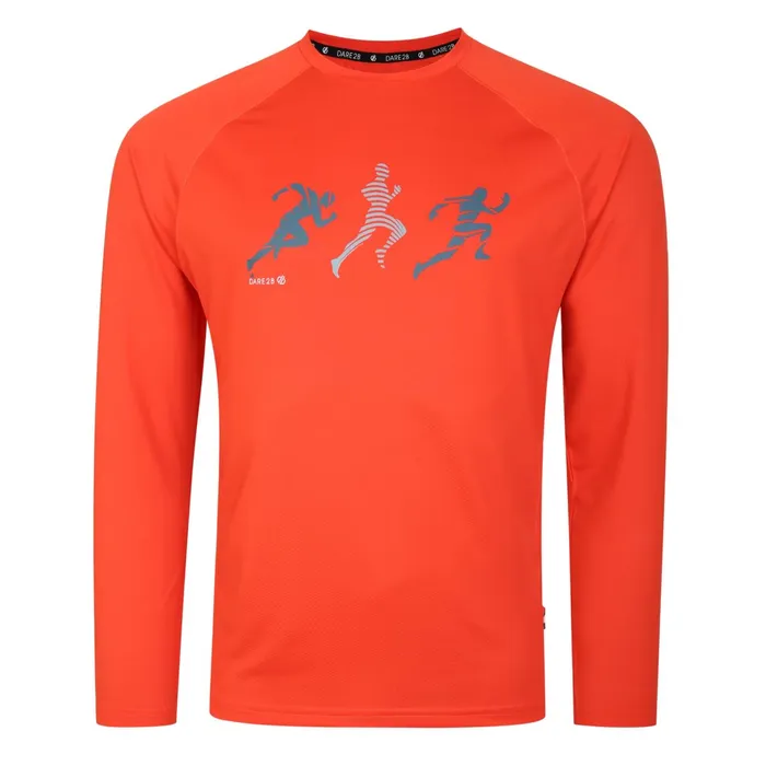 Dare 2b Cycling Jerseys Righteous Iii Long Sleeved TShirt Trailblaze Red 8211 Men