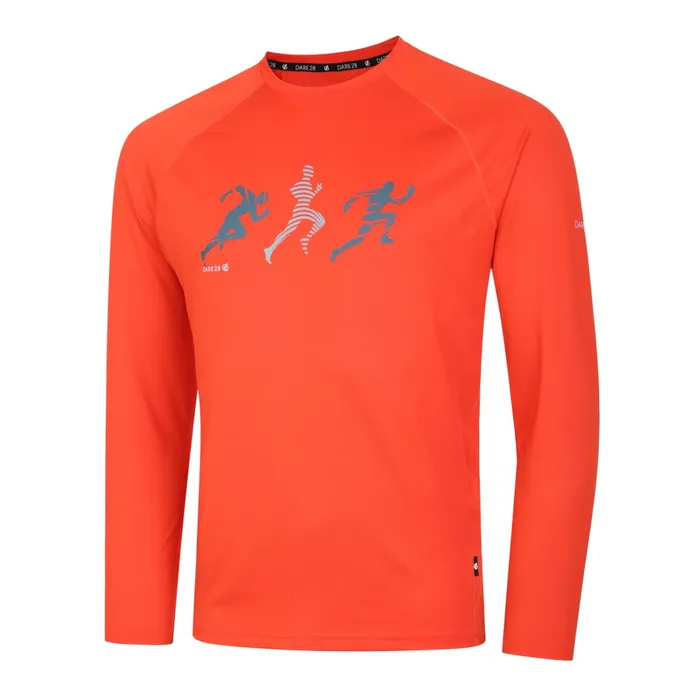 Dare 2b Cycling Jerseys Righteous Iii Long Sleeved TShirt Trailblaze Red 8211 Men