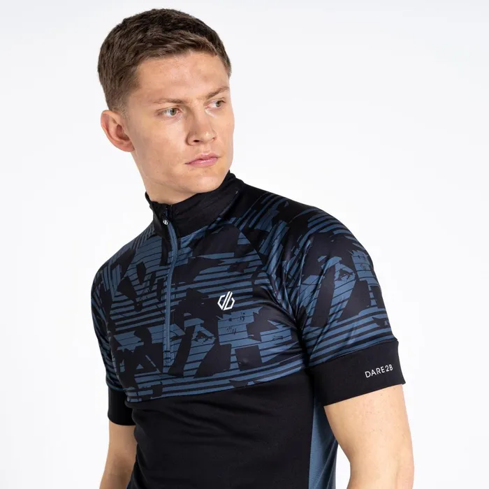 Dare 2b Cycling Jerseys Stay The Course Ii Cycling Jersey Black Downshift Print 8211 Men