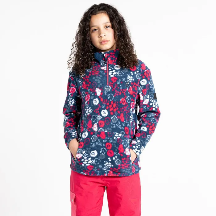 Dare 2b Fleece Cushy Half Zip Fleece Pink Floral Print 8211 Kids